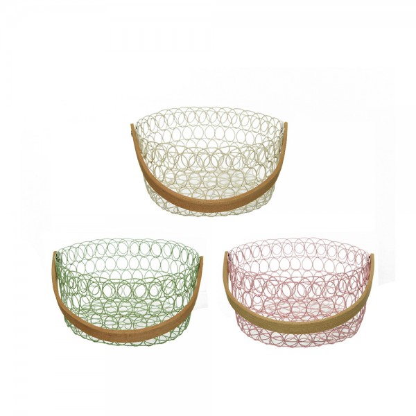 Cesta metálica colores surtidos 20 x 10 cm