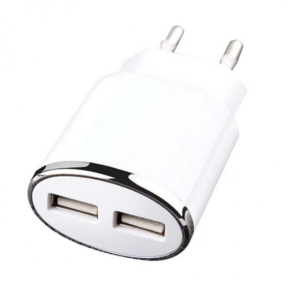 Cargador usb doble 12w.bl.