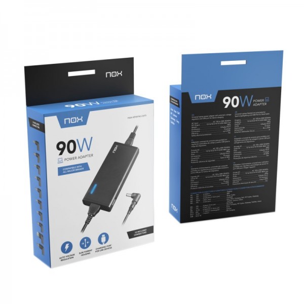 Nox cargador para portátil 90w usb