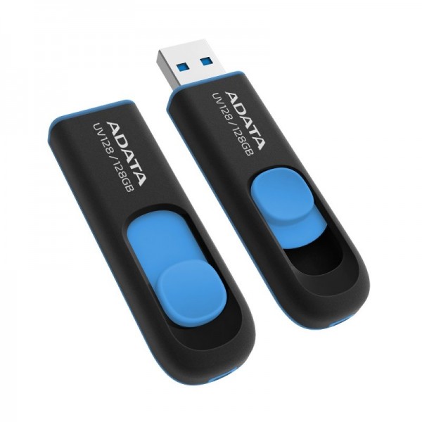 Adata lapiz usb uv128 128gb usb 3.2 negro/azul