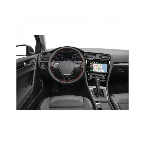 Funda/Cubierta Cuero Real NO SINTÉTICO. con Aguja e Hilo Rojo para Coser y Ajustar al Volante