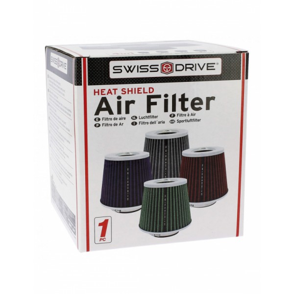 Filtro de Aire Universal para Coche Incluye 4 Adaptadores 60mm 65mm 70mm 77mm Color Azul