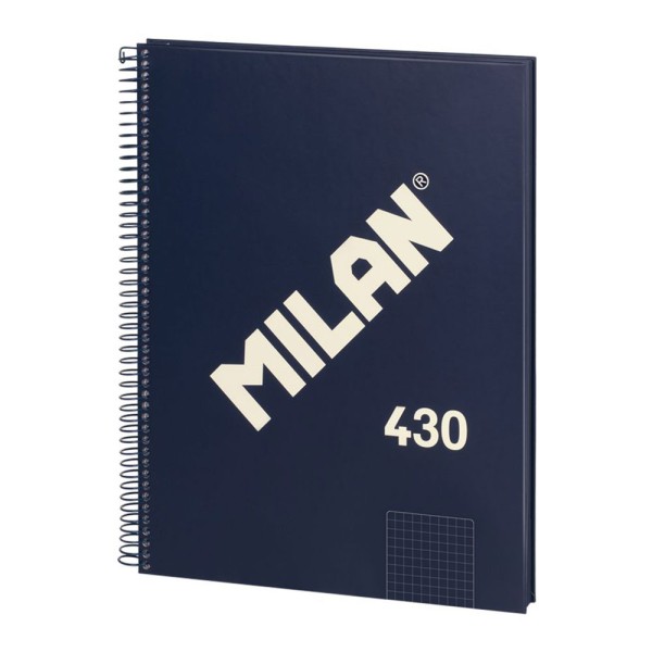Cuaderno a4 con espiral cuadriculado 5 x 5 mm azul marino (pack 3 unidades)