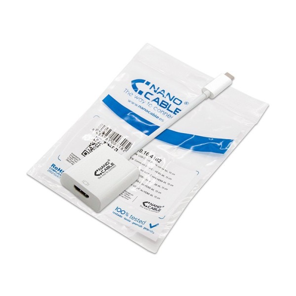 Nanocable conversor usb-c a hdmi 4k, 15 cm