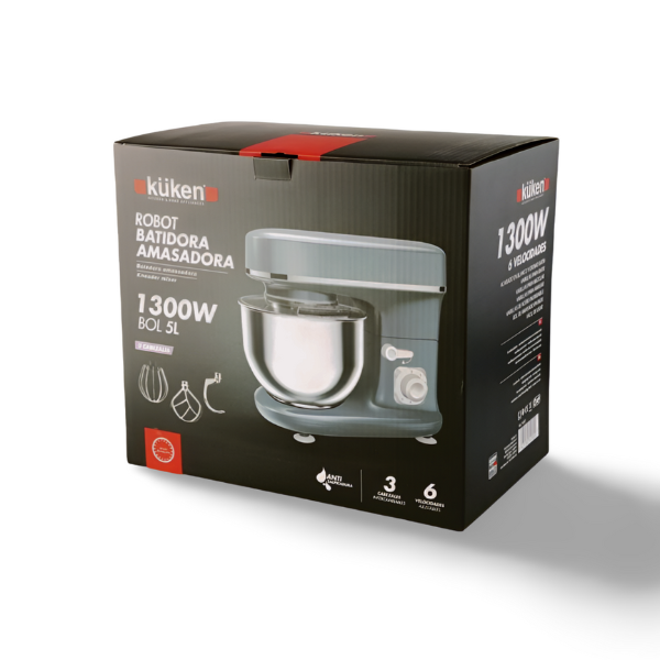 Robot batidora amasa.1300w kuken