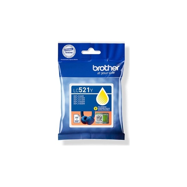 Brother cartucho lc521y amarillo