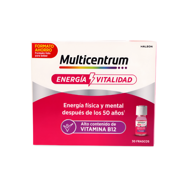 Multicentrum Energia & Vitalidad 50+ Sabor Frambuesa 30 Frascos X 7ml