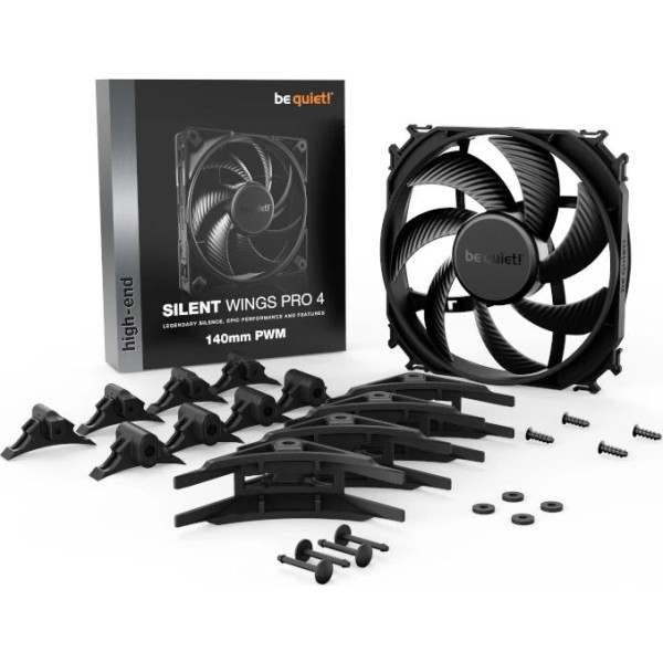 Be quiet! ventilador silent wings pro 4 140mm negr